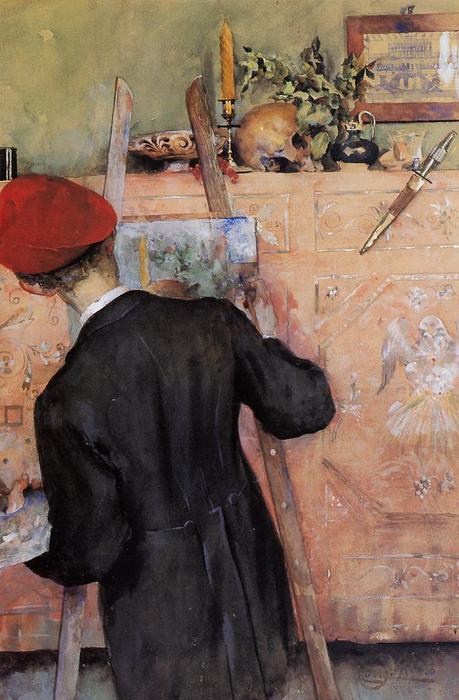 Wikioo.org - The Encyclopedia of Fine Arts - Painting, Artwork by Carl Larsson - The Still Life Painter