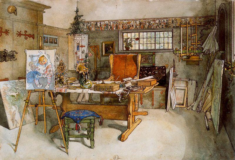 Wikioo.org - The Encyclopedia of Fine Arts - Painting, Artwork by Carl Larsson - The Studio