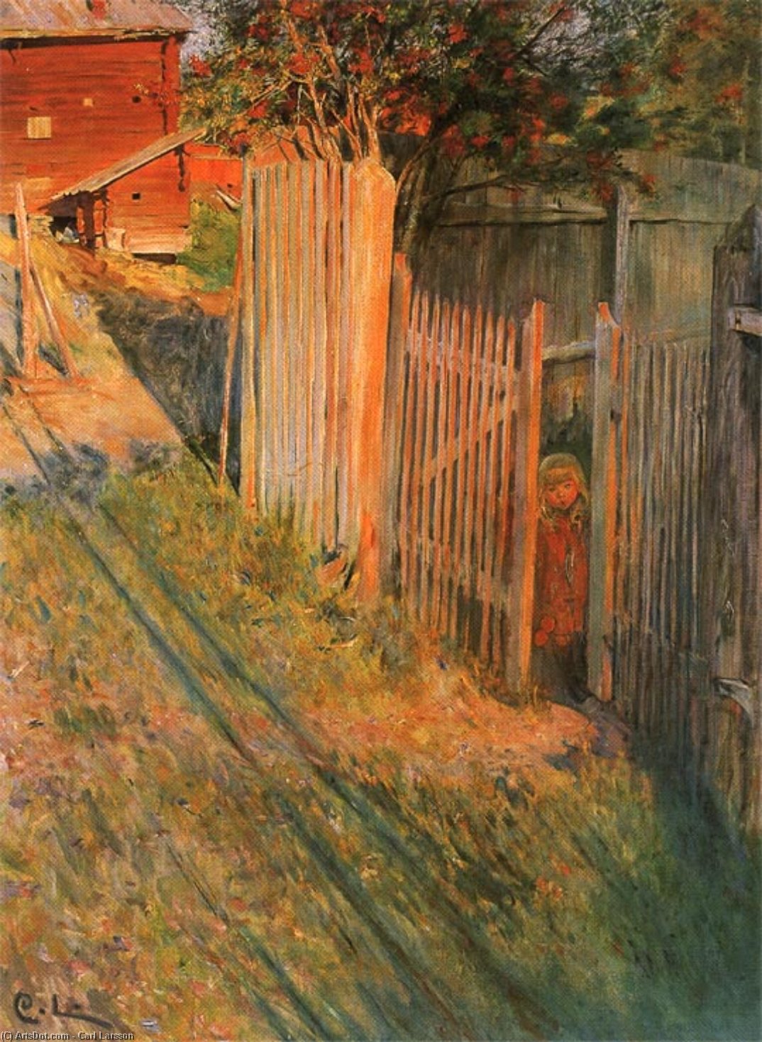 Wikioo.org - The Encyclopedia of Fine Arts - Painting, Artwork by Carl Larsson - Ulf In The Evening Sun