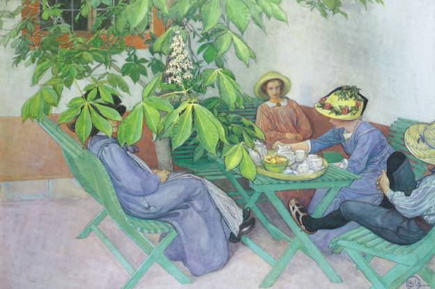 WikiOO.org - Encyclopedia of Fine Arts - Maleri, Artwork Carl Larsson - Under the chestnut tree