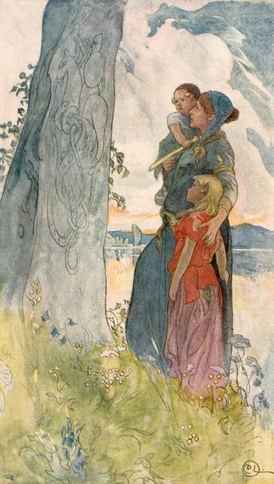 Wikioo.org - The Encyclopedia of Fine Arts - Painting, Artwork by Carl Larsson - Viking Woman