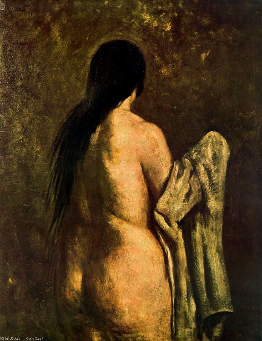 WikiOO.org - Encyclopedia of Fine Arts - Målning, konstverk Carlo Carrà - Donna Che si Asciuga