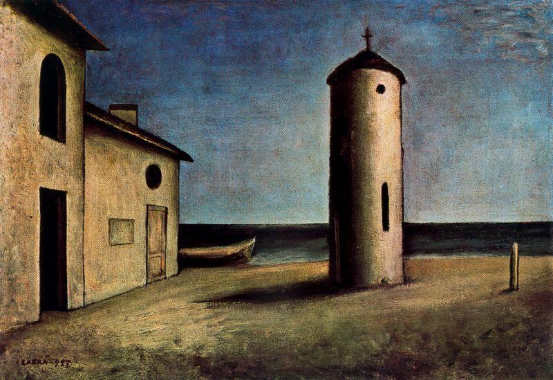 WikiOO.org - Encyclopedia of Fine Arts - Maalaus, taideteos Carlo Carrà - Dopo il Tramonto