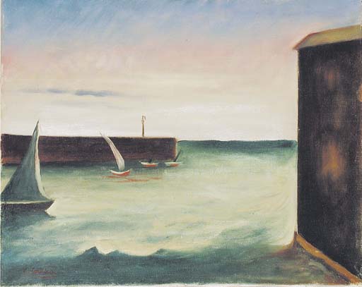 Wikioo.org - Die Enzyklopädie bildender Kunst - Malerei, Kunstwerk von Carlo Carrà - Yachthafen 1
