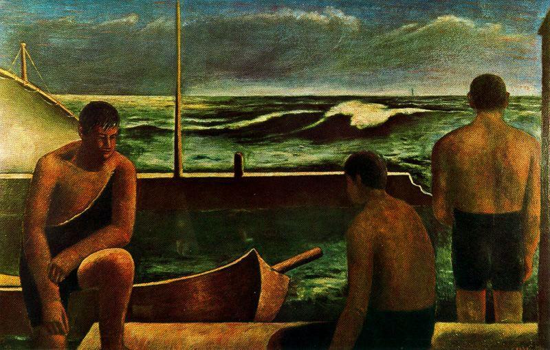WikiOO.org - Güzel Sanatlar Ansiklopedisi - Resim, Resimler Carlo Carrà - Nuotatori