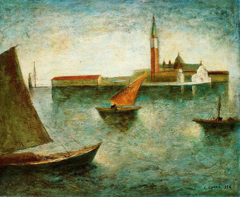 Wikioo.org – La Enciclopedia de las Bellas Artes - Pintura, Obras de arte de Carlo Carrà - San Giorgio Maggiore a Venezia