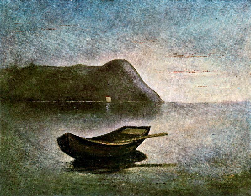 WikiOO.org - Enciclopedia of Fine Arts - Pictura, lucrări de artă Carlo Carrà - Sera sul Lago