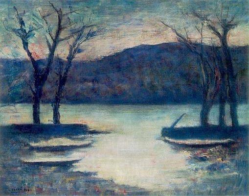 Wikioo.org - The Encyclopedia of Fine Arts - Painting, Artwork by Carlo Carrà - Winter Lake