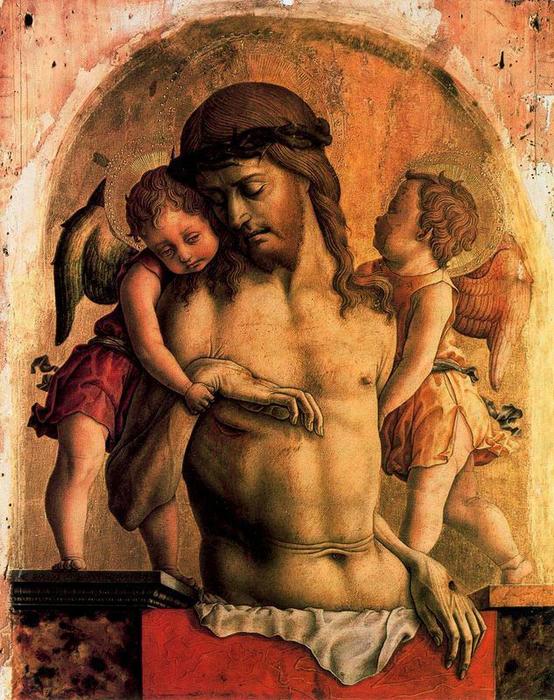 Wikioo.org - The Encyclopedia of Fine Arts - Painting, Artwork by Carlo Crivelli - Cristo morto sorretto dagli angeli