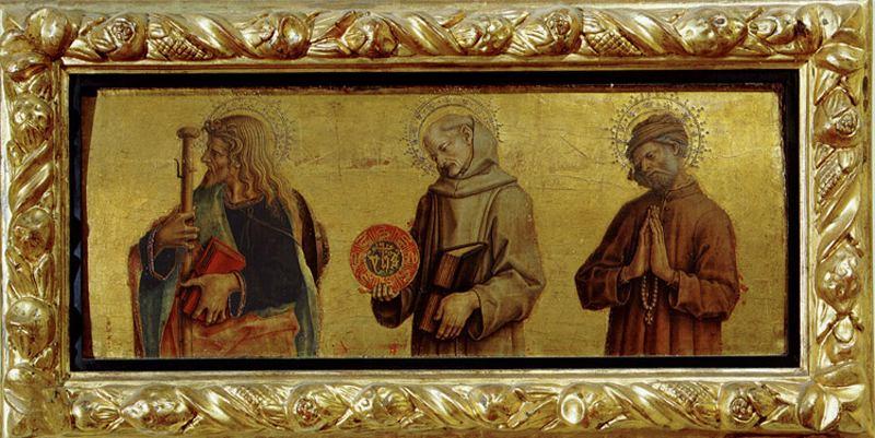 WikiOO.org - Encyclopedia of Fine Arts - Maleri, Artwork Carlo Crivelli - I SS. Giacomo Maggiore, Bernardino da Siena, Niccodemo