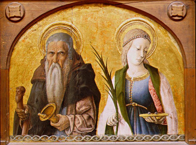 Wikioo.org - The Encyclopedia of Fine Arts - Painting, Artwork by Carlo Crivelli - I Sts. Antonio Abate e Lucia