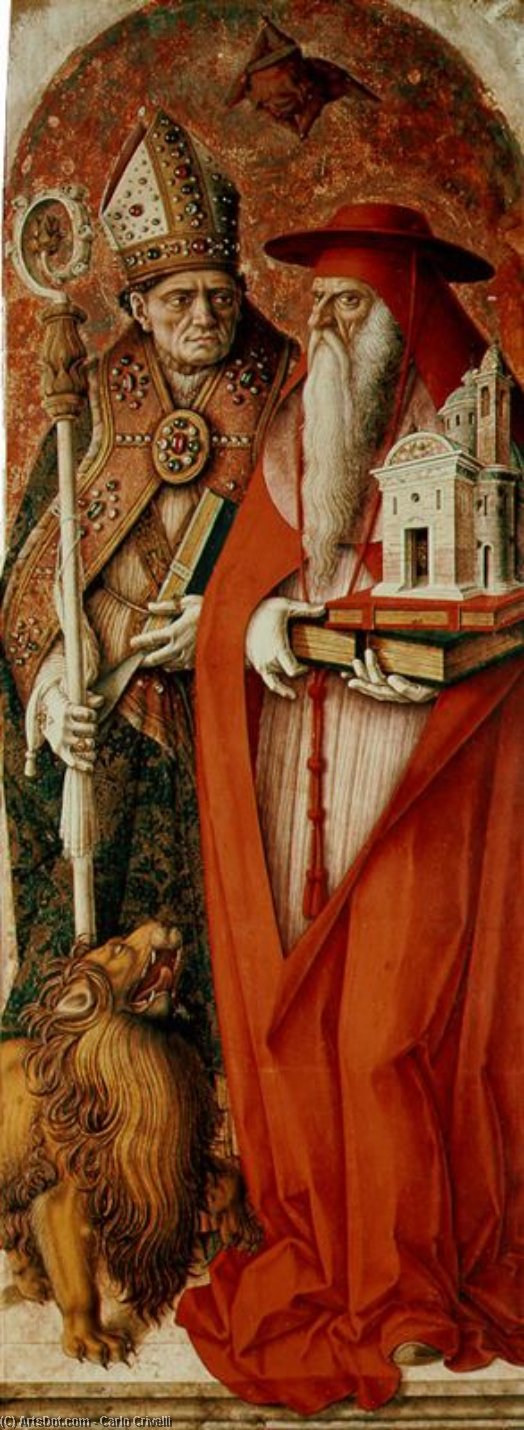 Wikioo.org - The Encyclopedia of Fine Arts - Painting, Artwork by Carlo Crivelli - The saints Augustine and Jerome