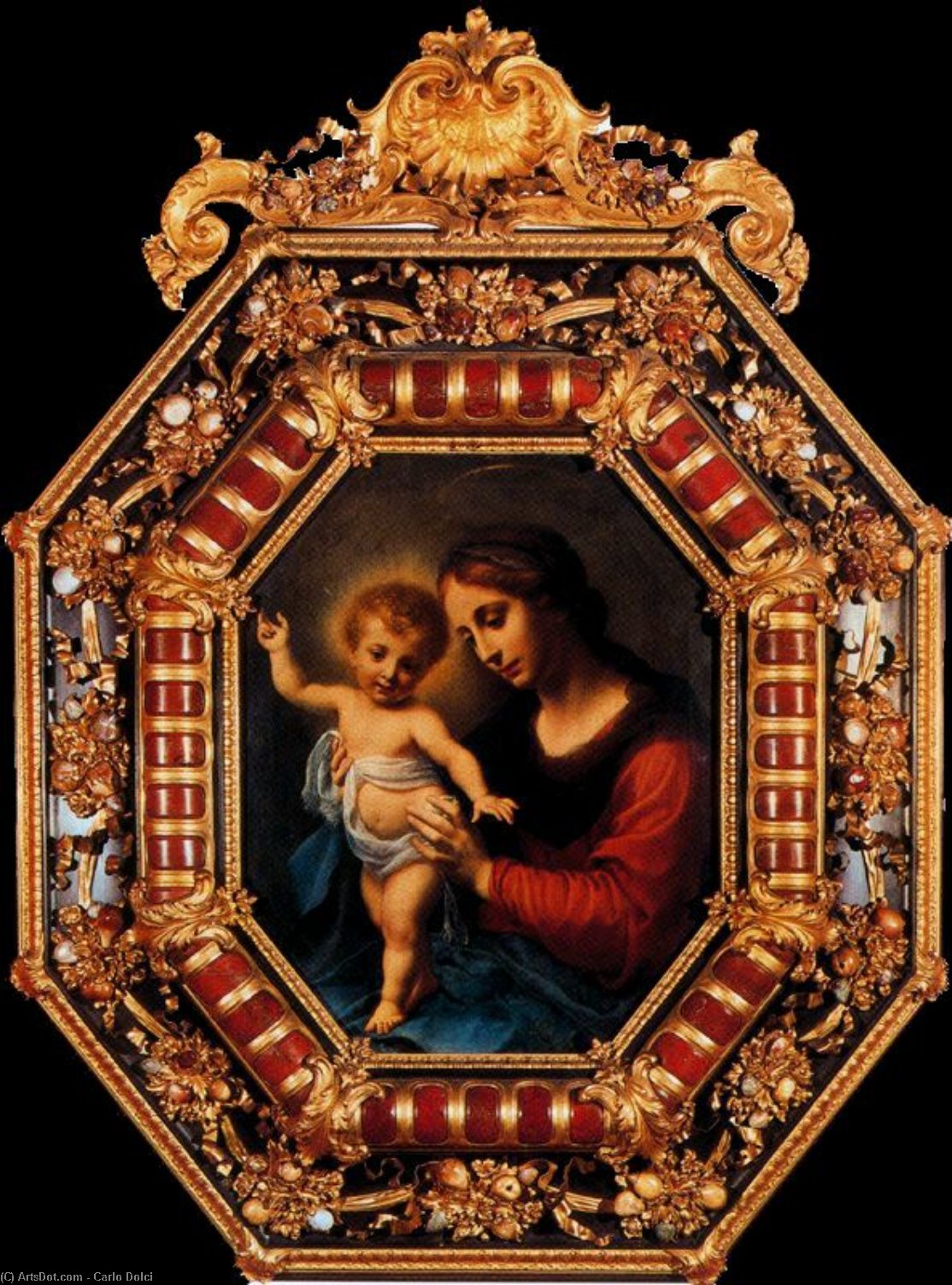 Wikioo.org - The Encyclopedia of Fine Arts - Painting, Artwork by Carlo Dolci - Virgin with Child