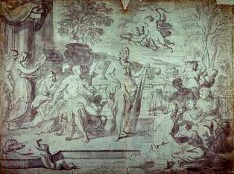 Wikioo.org – La Enciclopedia de las Bellas Artes - Pintura, Obras de arte de Carlo Maratta - Hércules y Onfalia
