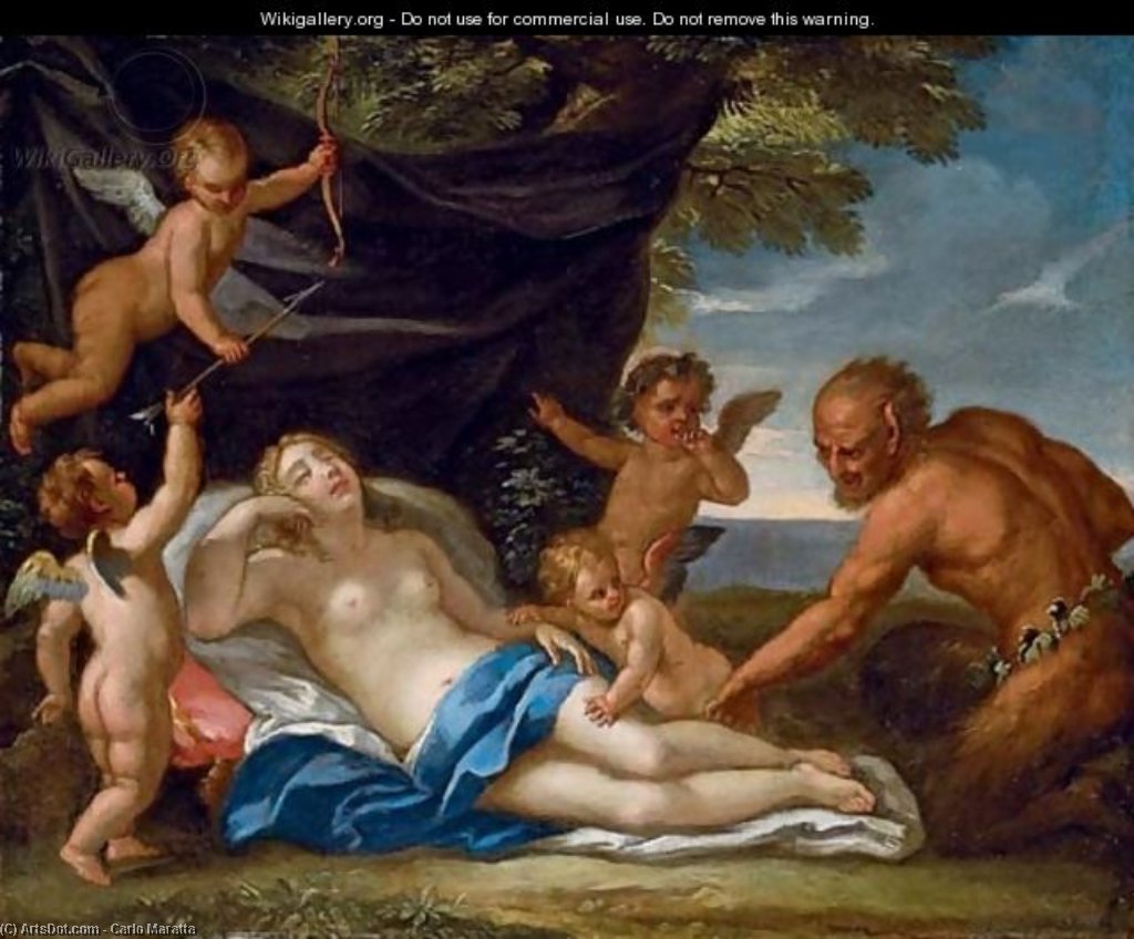 Wikioo.org - The Encyclopedia of Fine Arts - Painting, Artwork by Carlo Maratta - Jupiter and Antiope