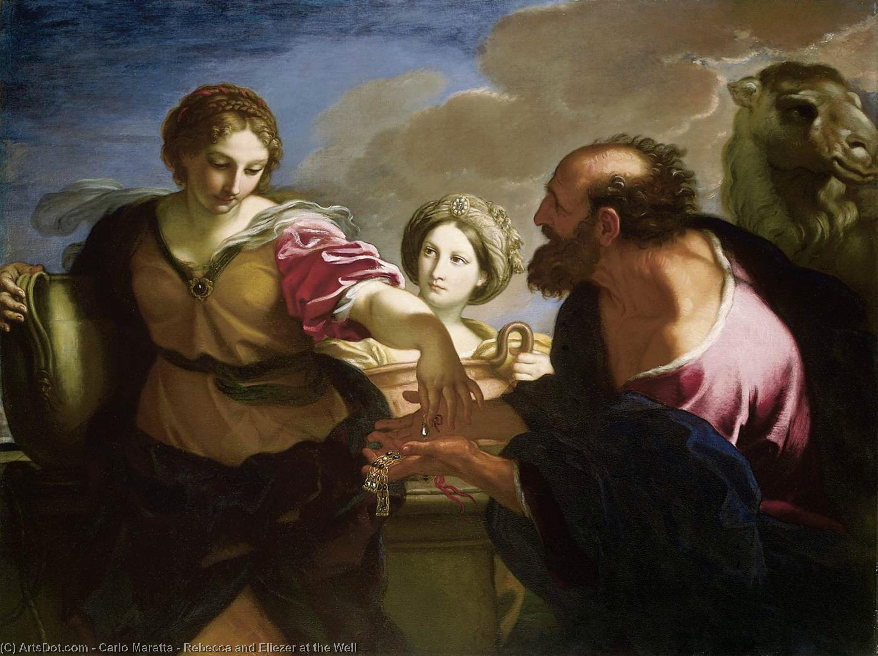 Wikioo.org - The Encyclopedia of Fine Arts - Painting, Artwork by Carlo Maratta - Rebecca and Eliezer at the Well
