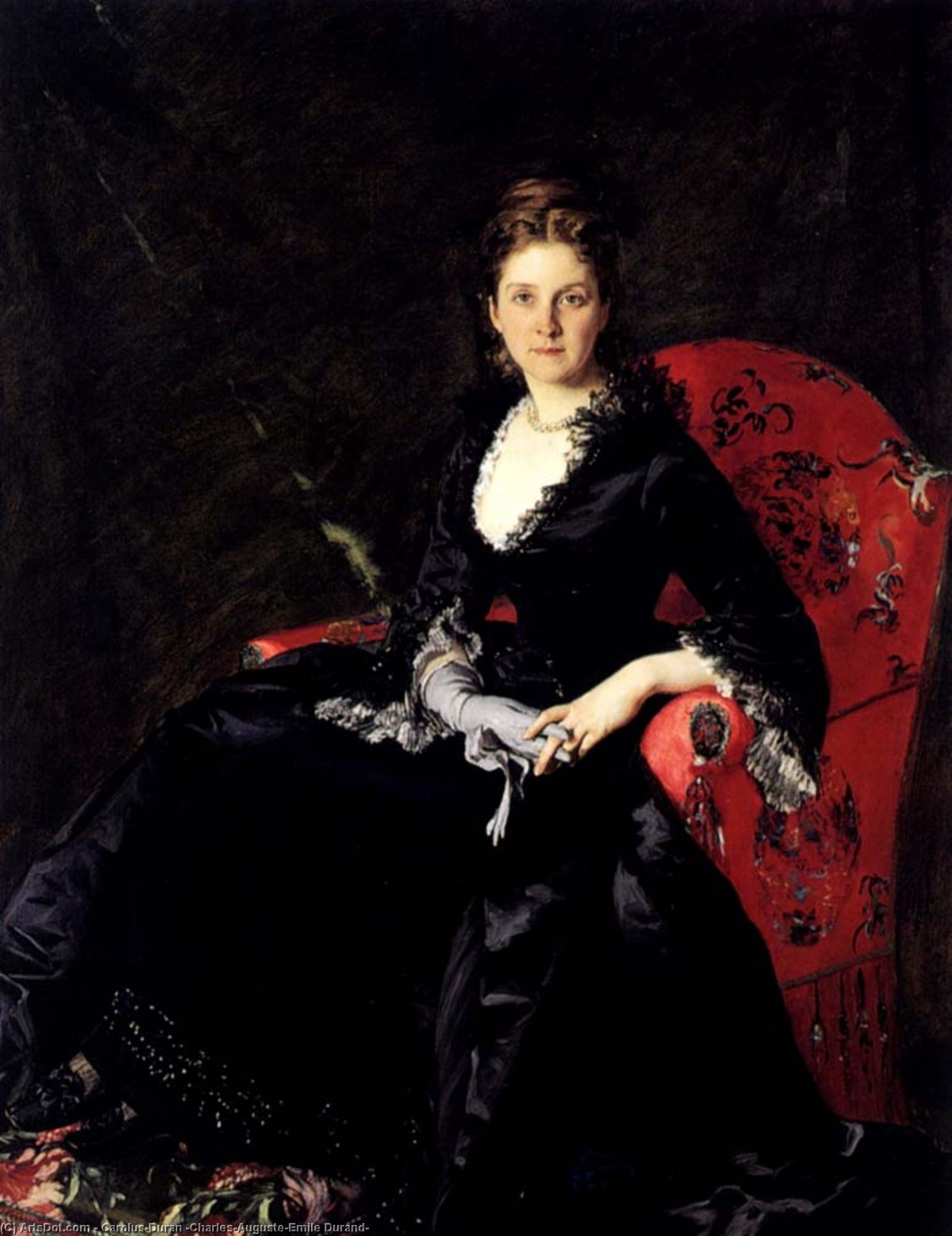 Wikioo.org - The Encyclopedia of Fine Arts - Painting, Artwork by Carolus-Duran (Charles-Auguste-Emile Durand) - Portrait of Mme N. M. Polovtsova