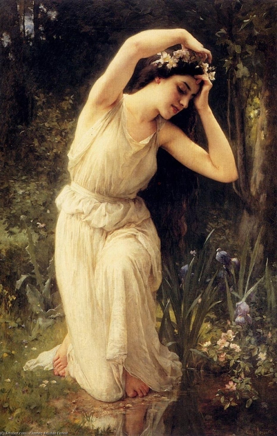 Wikioo.org - The Encyclopedia of Fine Arts - Painting, Artwork by Charles Amable Lenoir - A Nymph In The Forest