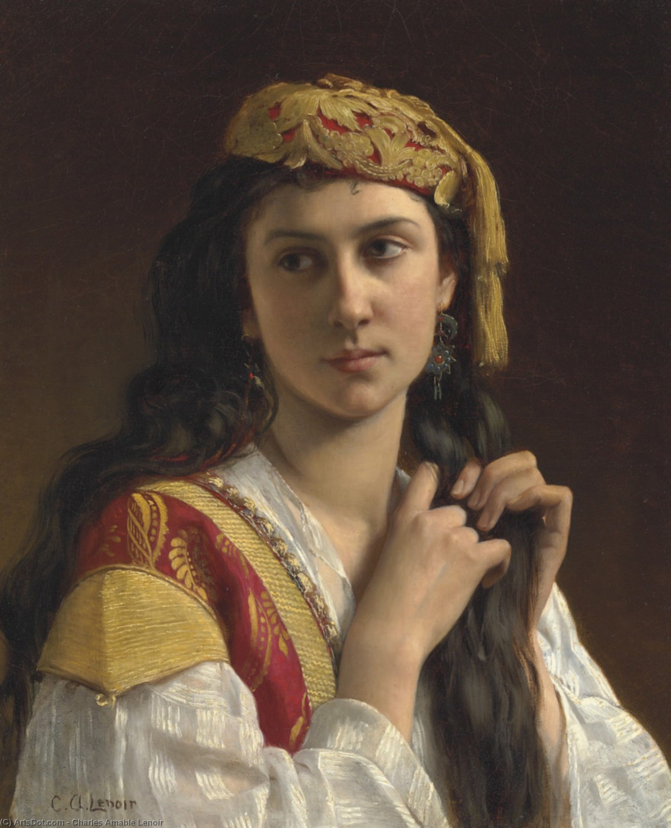 Wikioo.org – L'Encyclopédie des Beaux Arts - Peinture, Oeuvre de Charles Amable Lenoir - jeune fille grecque