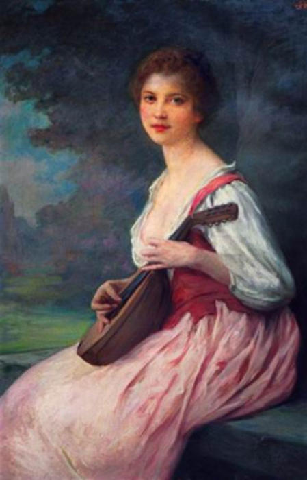 WikiOO.org - Енциклопедія образотворчого мистецтва - Живопис, Картини
 Charles Amable Lenoir - La mandoline