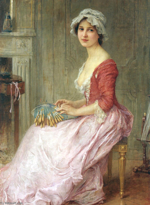 WikiOO.org - Enciklopedija dailės - Tapyba, meno kuriniai Charles Amable Lenoir - The Seamstress