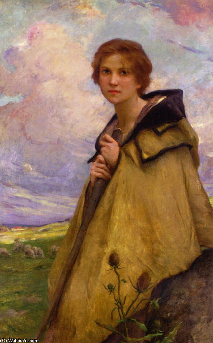WikiOO.org - Enciclopedia of Fine Arts - Pictura, lucrări de artă Charles Amable Lenoir - The Shepherdess
