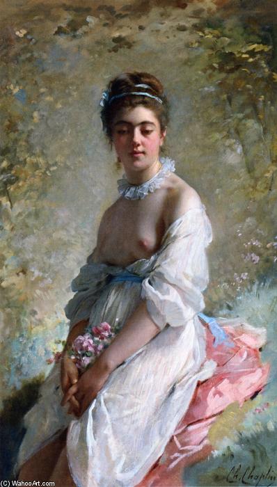 Wikioo.org - The Encyclopedia of Fine Arts - Painting, Artwork by Charles Chaplin - A Beauty With A Bouquet