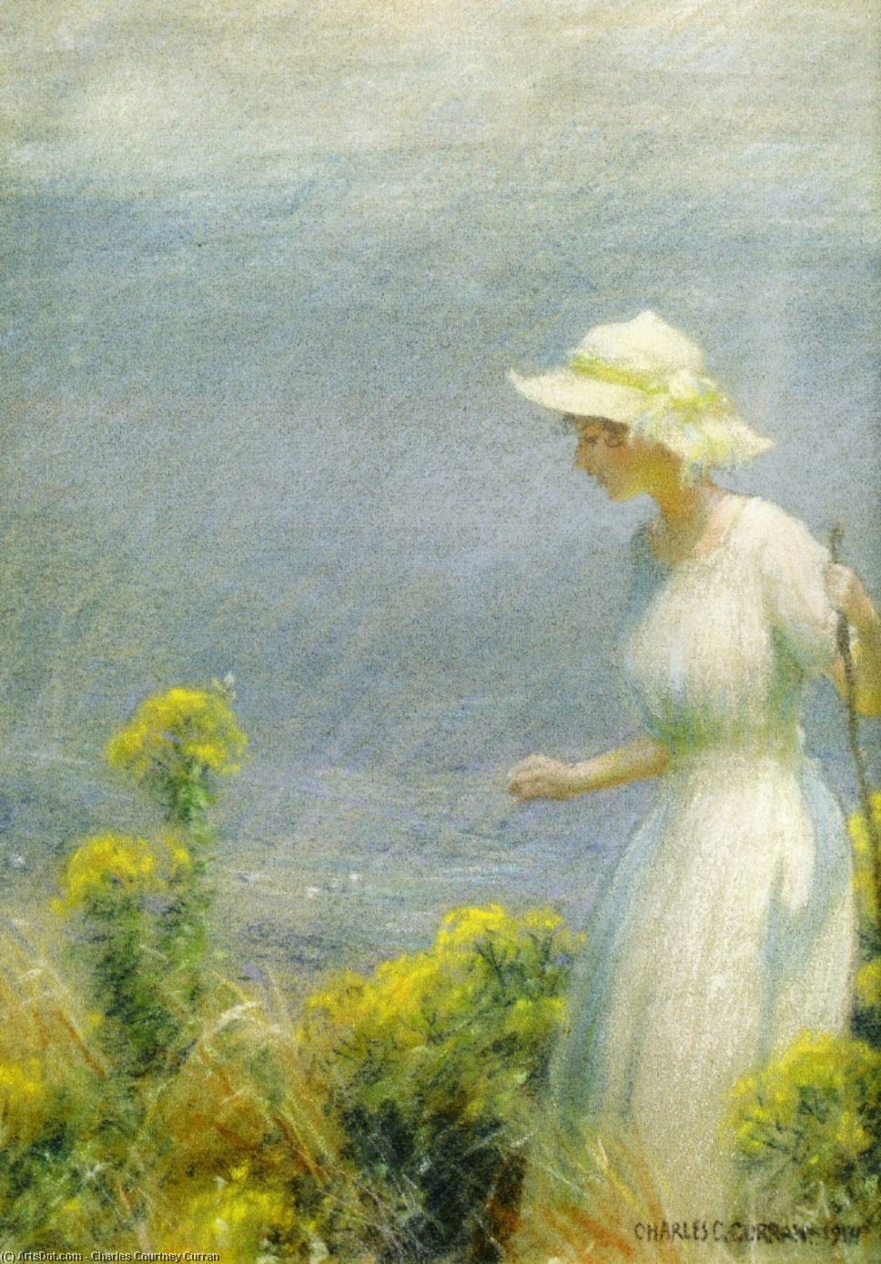 Wikioo.org - The Encyclopedia of Fine Arts - Painting, Artwork by Charles Courtney Curran - A Summer Walk