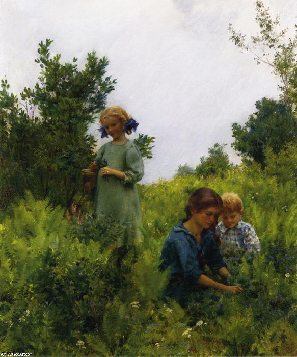 WikiOO.org - Encyclopedia of Fine Arts - Maľba, Artwork Charles Courtney Curran - Blueberries And Ferns