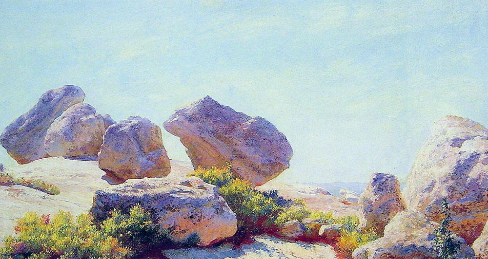 Wikioo.org - The Encyclopedia of Fine Arts - Painting, Artwork by Charles Courtney Curran - Boulders on Bear Cliff