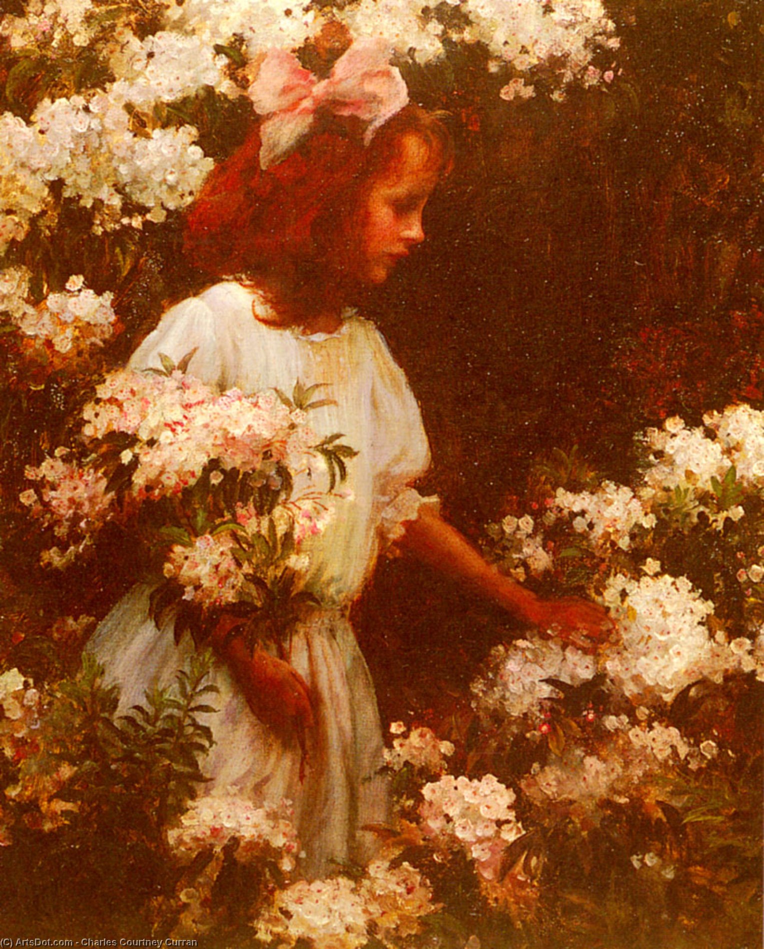 Wikioo.org - The Encyclopedia of Fine Arts - Painting, Artwork by Charles Courtney Curran - Garden Walk