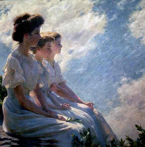 WikiOO.org - Encyclopedia of Fine Arts - Maleri, Artwork Charles Courtney Curran - On the Heights