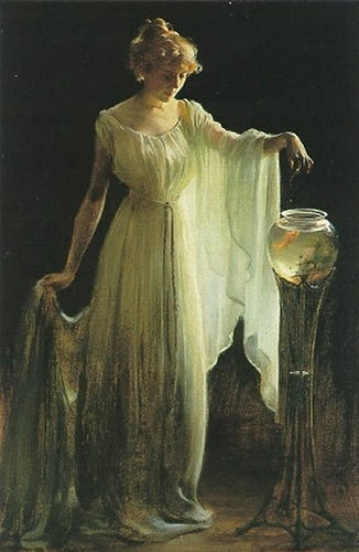 Wikioo.org - The Encyclopedia of Fine Arts - Painting, Artwork by Charles Courtney Curran - The Goldfish 1