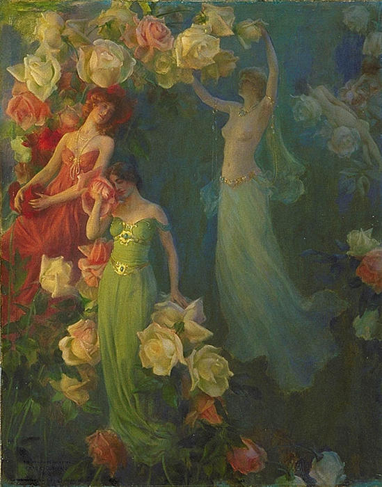 Wikioo.org – L'Encyclopédie des Beaux Arts - Peinture, Oeuvre de Charles Courtney Curran - le `perfume` des roses