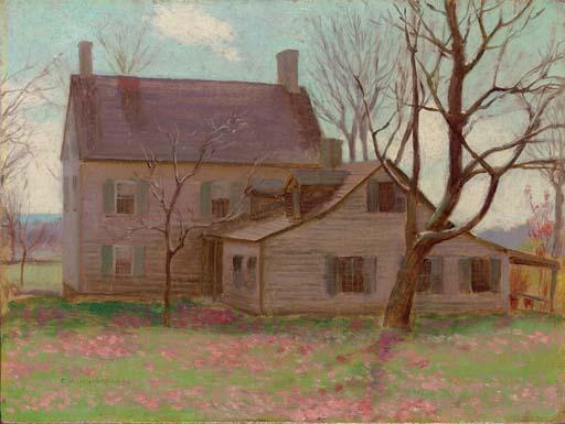 Wikioo.org - The Encyclopedia of Fine Arts - Painting, Artwork by Charles Courtney Curran - The Ralph Mead House, Quaker Ridge Farm, Greenwich, Connecticut