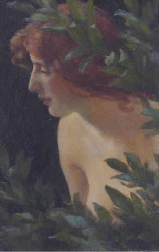 Wikioo.org - The Encyclopedia of Fine Arts - Painting, Artwork by Charles Courtney Curran - Wood nymph study