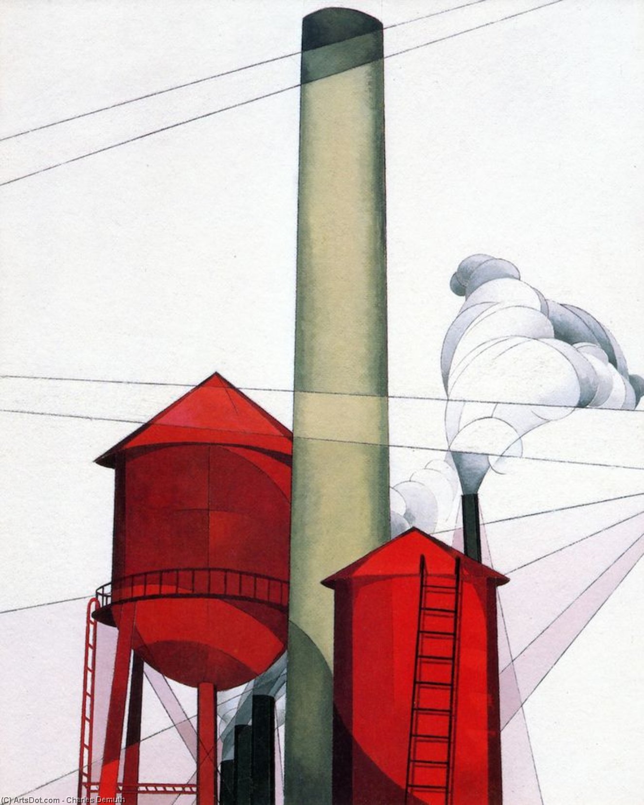 Wikioo.org - The Encyclopedia of Fine Arts - Painting, Artwork by Charles Demuth - Buildings