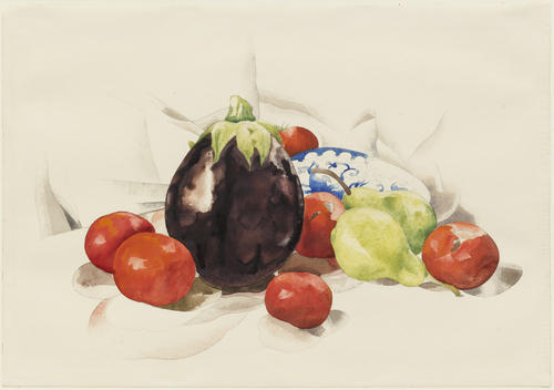 Wikioo.org – La Enciclopedia de las Bellas Artes - Pintura, Obras de arte de Charles Demuth - Berenjena y tomates