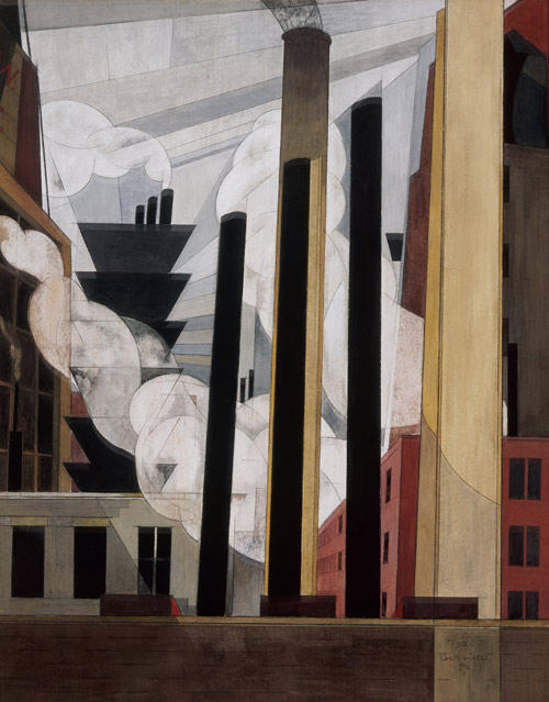 Wikioo.org - The Encyclopedia of Fine Arts - Painting, Artwork by Charles Demuth - End of the Parade. Coatesville, Pa