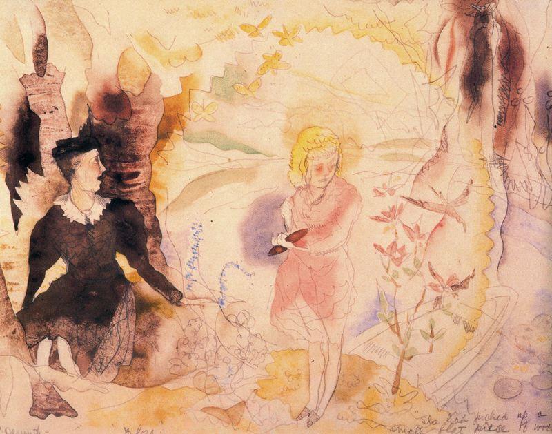 WikiOO.org - Encyclopedia of Fine Arts - Maalaus, taideteos Charles Demuth - Flora and the governess