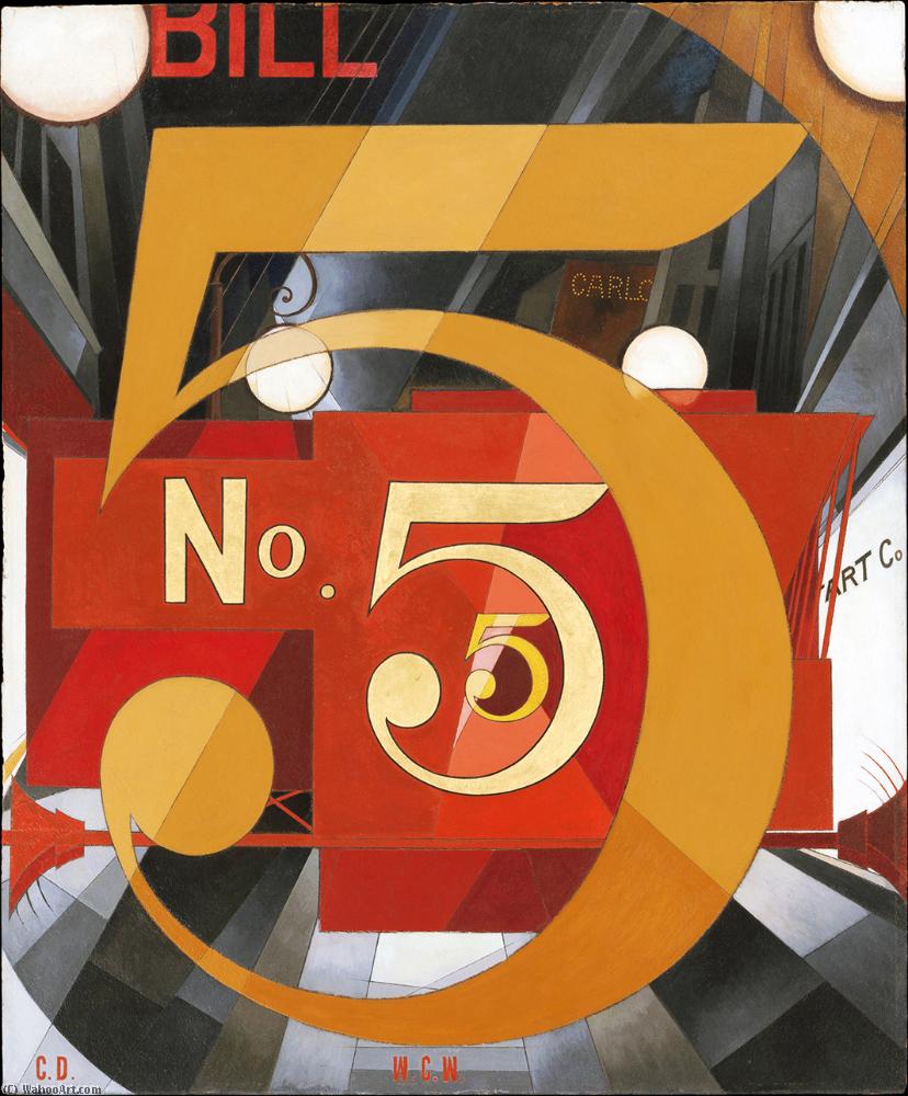 WikiOO.org - Encyclopedia of Fine Arts - Schilderen, Artwork Charles Demuth - I saw the figure 5 in gold (Homage to William Carlos Williams)