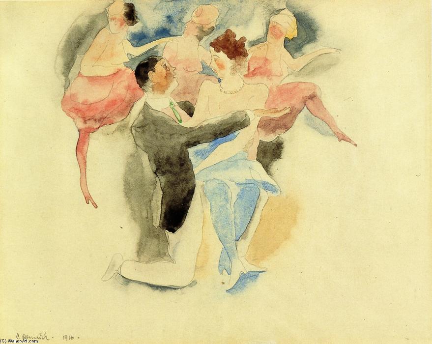 Wikioo.org - The Encyclopedia of Fine Arts - Painting, Artwork by Charles Demuth - In Vaudeville. Man and Woman with Chorus