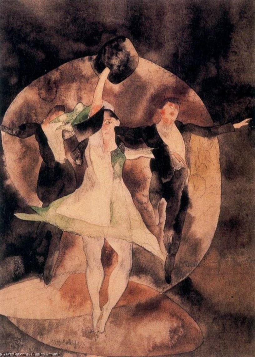 WikiOO.org - Енциклопедия за изящни изкуства - Живопис, Произведения на изкуството Charles Demuth - In Vaudeville. The green dancer