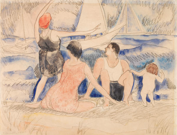 WikiOO.org - Енциклопедия за изящни изкуства - Живопис, Произведения на изкуството Charles Demuth - Man and Woman on the Beach, Provincetown