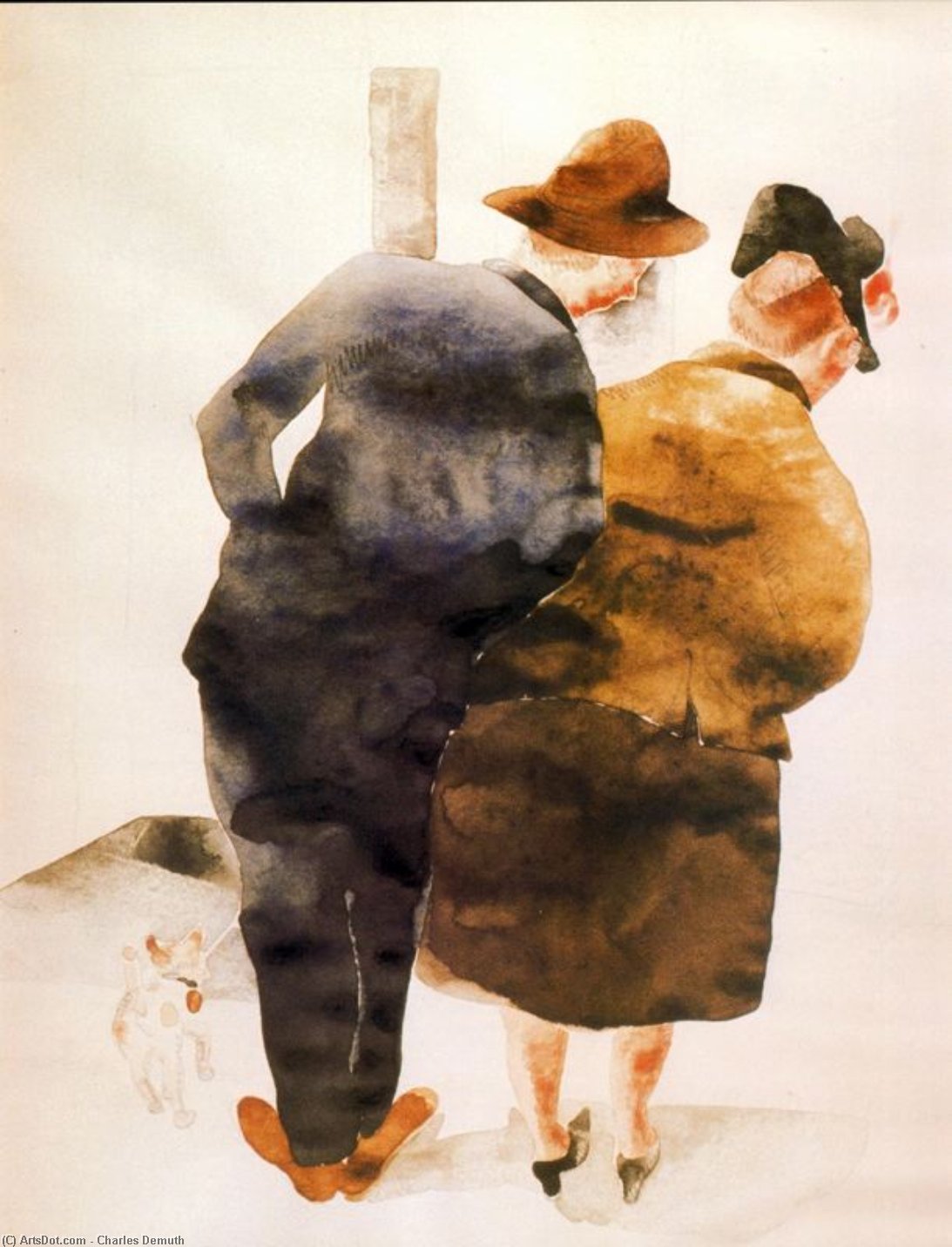 Wikioo.org - สารานุกรมวิจิตรศิลป์ - จิตรกรรม Charles Demuth - Man and woman, Provincetown