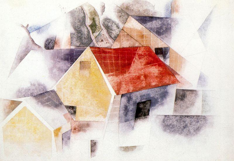 WikiOO.org - Енциклопедия за изящни изкуства - Живопис, Произведения на изкуството Charles Demuth - Red-roofed houses
