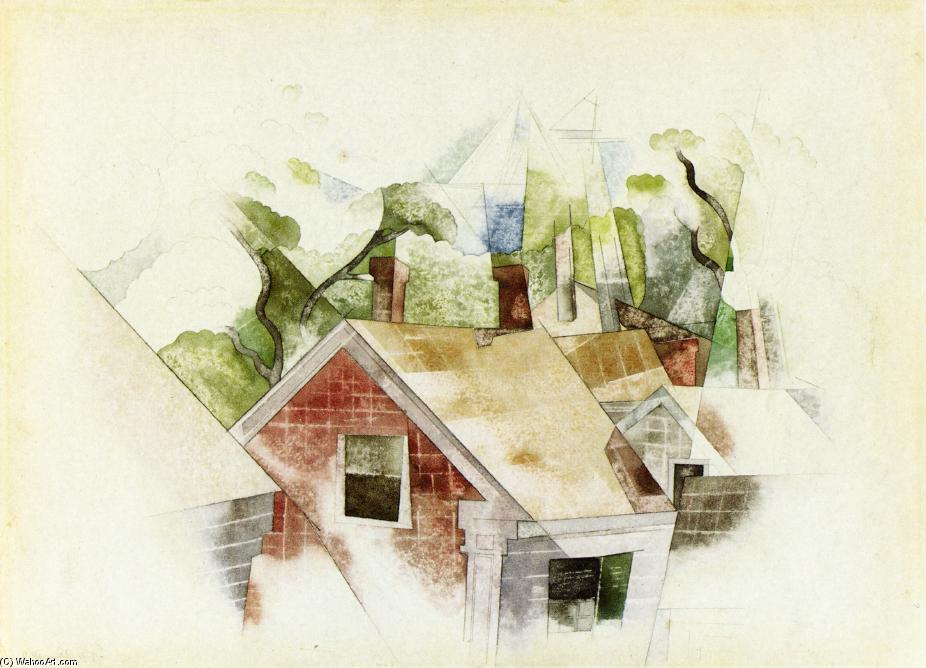 WikiOO.org - Enciclopedia of Fine Arts - Pictura, lucrări de artă Charles Demuth - Rooftops