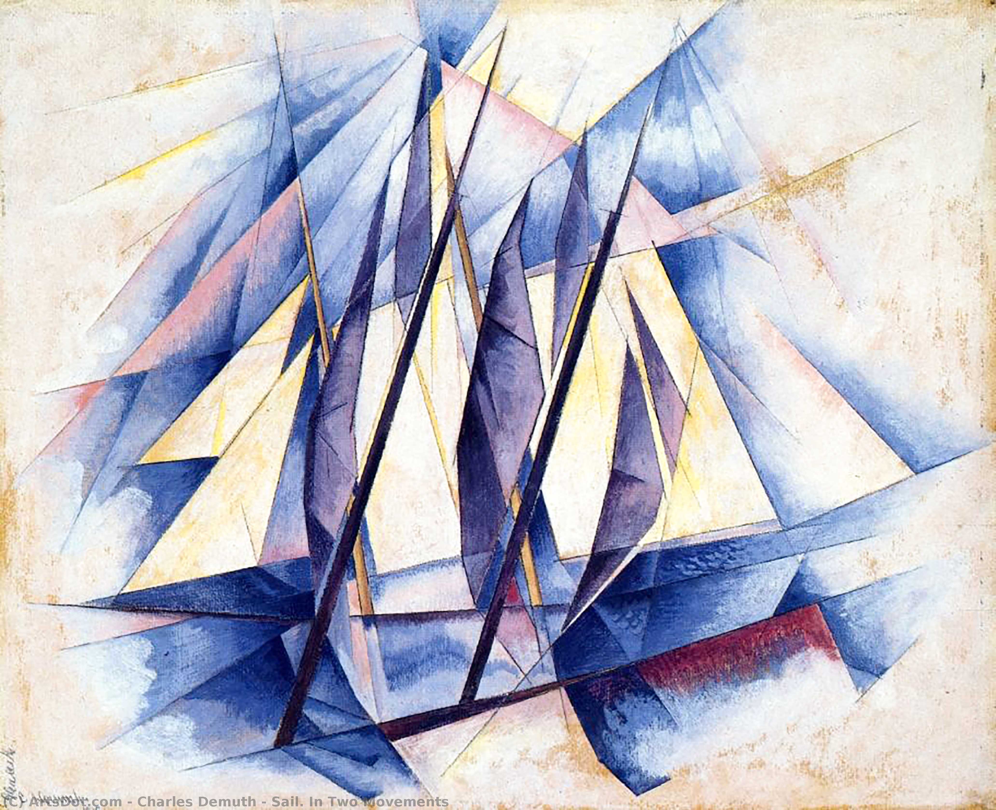 Wikioo.org - The Encyclopedia of Fine Arts - Painting, Artwork by Charles Demuth - Sail. In Two Movements
