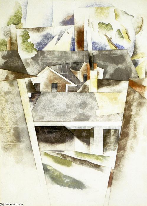 WikiOO.org - Encyclopedia of Fine Arts - Maleri, Artwork Charles Demuth - Sailboats and Roofs