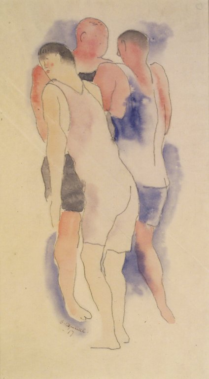 Wikioo.org - The Encyclopedia of Fine Arts - Painting, Artwork by Charles Demuth - Three Male Bathers